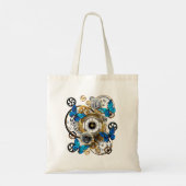Steampunk Gears en Blue Butterflies Tote Bag (Achterkant)