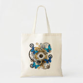 Steampunk Gears en Blue Butterflies Tote Bag (Voorkant)