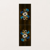 Steampunk Gears en Blue Butterflies Visitekaartje (Buitenkant ongevouwen)