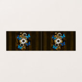 Steampunk Gears en Blue Butterflies Visitekaartje (Buitenkant ongevouwen)