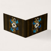 Steampunk Gears en Blue Butterflies Visitekaartje (Buitenkant)