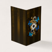 Steampunk Gears en Blue Butterflies Visitekaartje (Buitenkant)