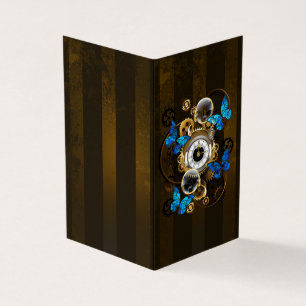 Steampunk Gears en Blue Butterflies Visitekaartje