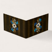 Steampunk Gears en Blue Butterflies Visitekaartje (Buitenkant)