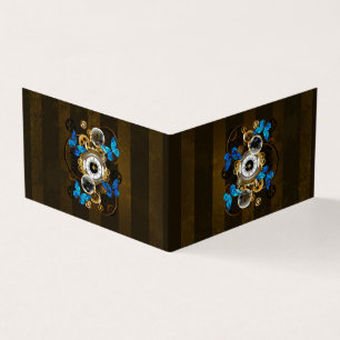 Steampunk Gears en Blue Butterflies Visitekaartje
