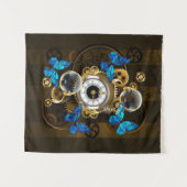 Steampunk Gears en Blue Butterflies Wandkleed (Voorkant (horizontaal))