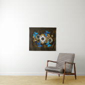 Steampunk Gears en Blue Butterflies Wandkleed (In Situ (horizontaal))