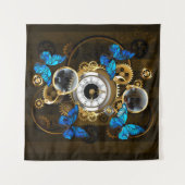 Steampunk Gears en Blue Butterflies Wandkleed (Voorkant (horizontaal))