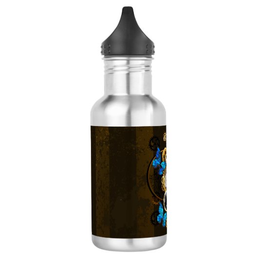 Steampunk Gears en Blue Butterflies Waterfles (Links)