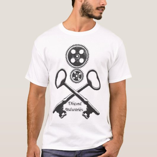 Steampunk Gears en Keys Vernietigd T-shirt (Voorkant)