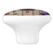 Steampunk Gears, Flowers and Butterflies Keramische Knop (Zijkant)