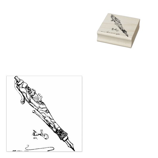 Steampunk Gears Fontein Pen Rubber Stamp Rubberstempel (Gestempeld)