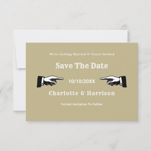 Steampunk  Gears Foto slaat de datum op Save The Date (Voorkant)