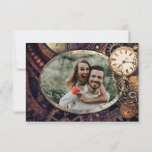 Steampunk Gears Foto slaat de datum op Save The Date (Achterkant)