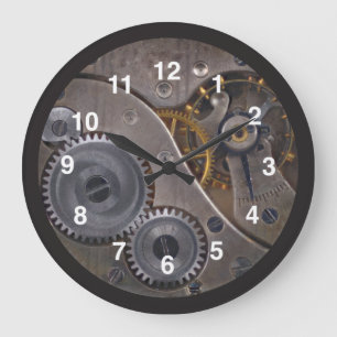 Steampunk Gears fun fAb cool Large Clock Grote Klok