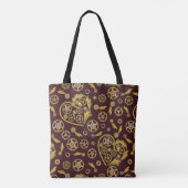 Steampunk Gears Heart Napkins Tote Bag (Achterkant)