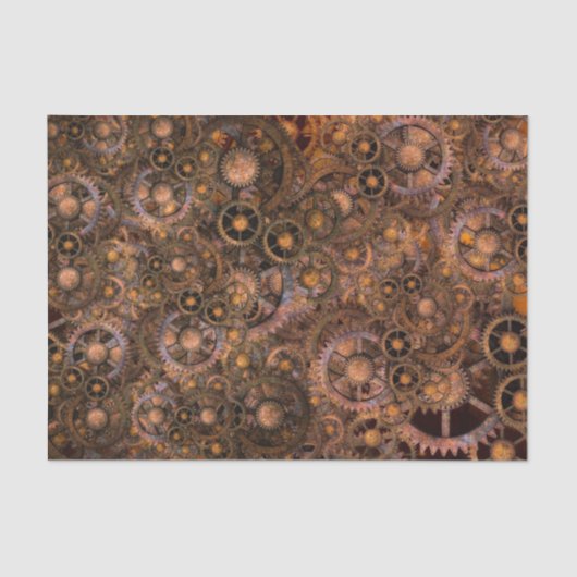 Steampunk Gears Industrial Vintage Rusted Tissuepapier (Voorkant)