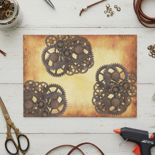 Steampunk Gears Industrial Vintage Rusted Tissuepapier