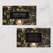 Steampunk Gears Industriële Aannemer Mechanic Visitekaartje (Voorkant / Achterkant)