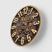 Steampunk Gears look Ronde Klok (Hoek)