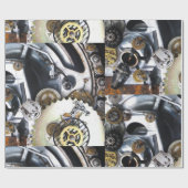 steampunk Gears metal  watch fantasy SciFi Cadeaupapier (Vlak)