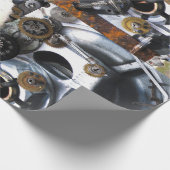 steampunk Gears metal  watch fantasy SciFi Cadeaupapier (Hoek)