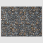 Steampunk Gears, Metalen Bloemen Patroon Decoupage Tissuepapier (Voorkant)