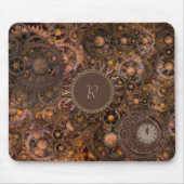 Steampunk Gears Monogrammed Muismat (Voorkant)