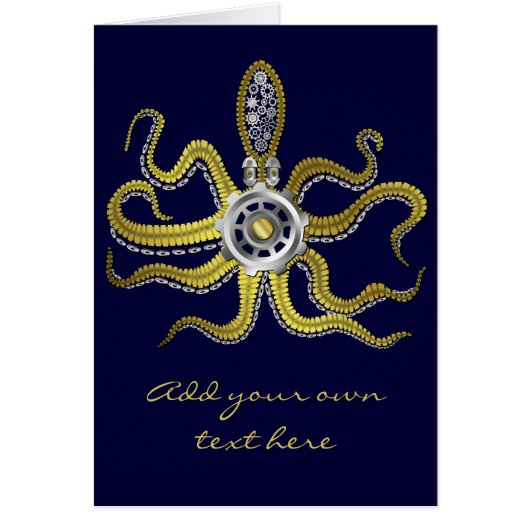 Steampunk Gears Octopus Kraken (Voorkant)