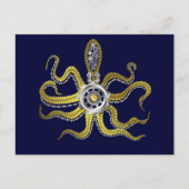Steampunk Gears Octopus Kraken Briefkaart (Voorkant)