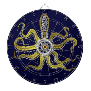 Steampunk Gears Octopus Kraken Dartbord
