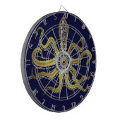 Steampunk Gears Octopus Kraken Dartbord (Voorkant Links)