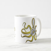 Steampunk Gears Octopus Kraken Koffiemok (Voorkant rechts)