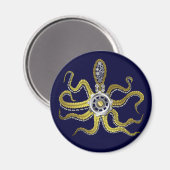 Steampunk Gears Octopus Kraken Magneet (Voorkant / Achterkant)