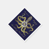 Steampunk Gears Octopus Kraken Servetten (Hoek)