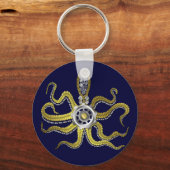 Steampunk Gears Octopus Kraken Sleutelhanger (Voorkant)