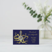 Steampunk Gears Octopus Kraken Visitekaartje (Staand voorkant)