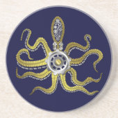 Steampunk Gears Octopus Kraken Zandsteen Onderzetter (Voorkant)