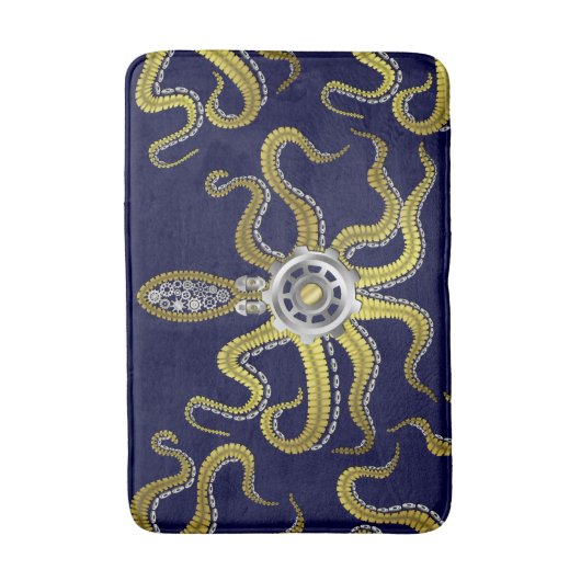 Steampunk Gears Octopus Metal Kraken Badmat (Voorkant Verticaal)