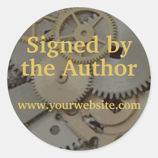 Steampunk Gears Ondertekend door Auteur Stickers C (Voorkant)