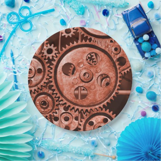 Steampunk Gears Papieren Bordje (Feest)