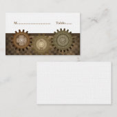 Steampunk Gears Place Card, bruin Plaatskaartje (Voorkant / Achterkant)