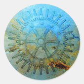 Steampunk Gears Ronde Sticker (Voorkant)