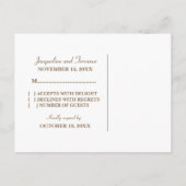 Steampunk Gears RSVP Briefkaart, bruin Uitnodiging Briefkaart (Achterkant)