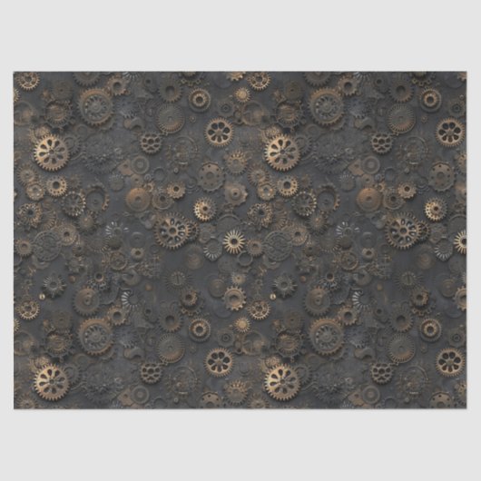 Steampunk Gears, Rusty Metal Pattern voor Decoupag Tissuepapier (Voorkant)