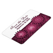 Steampunk Gears Save the Date Flexi Magnet, Roze Magneet (Linkerzijde)