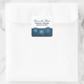 Steampunk Gears Save the Date Stickers, Blue Vierkante Sticker (Tas)