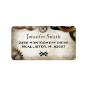 Steampunk Gears script adreslabel Etiket (Voorkant)