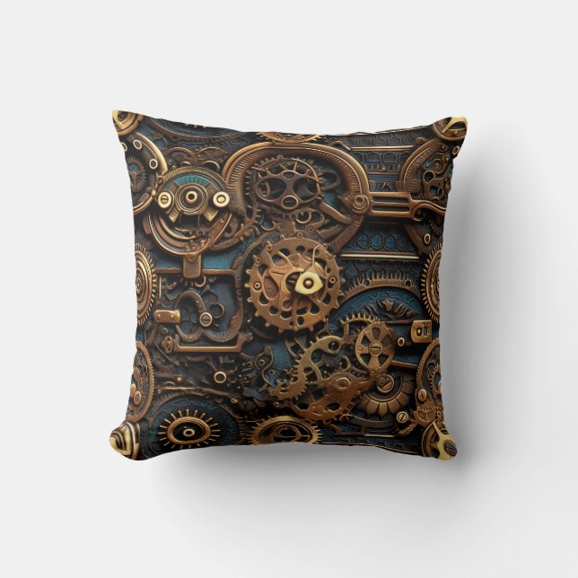 Steampunk Gears-Sierkussen Kussen (Voorkant)