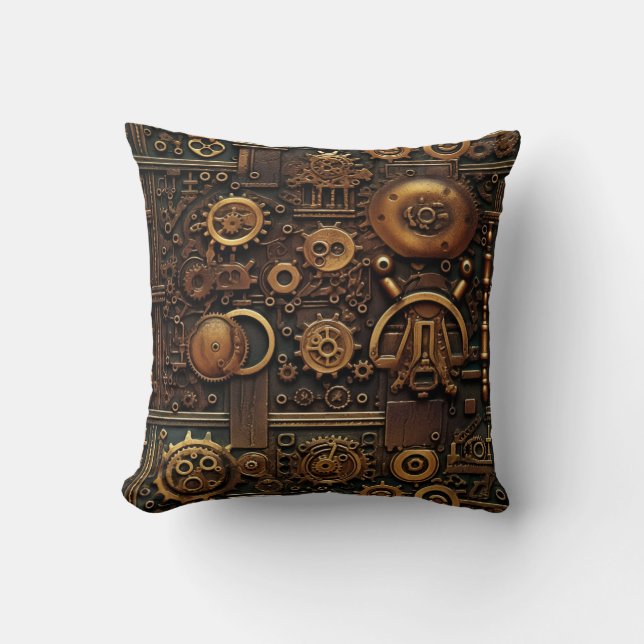 Steampunk Gears-Sierkussen Kussen (Voorkant)